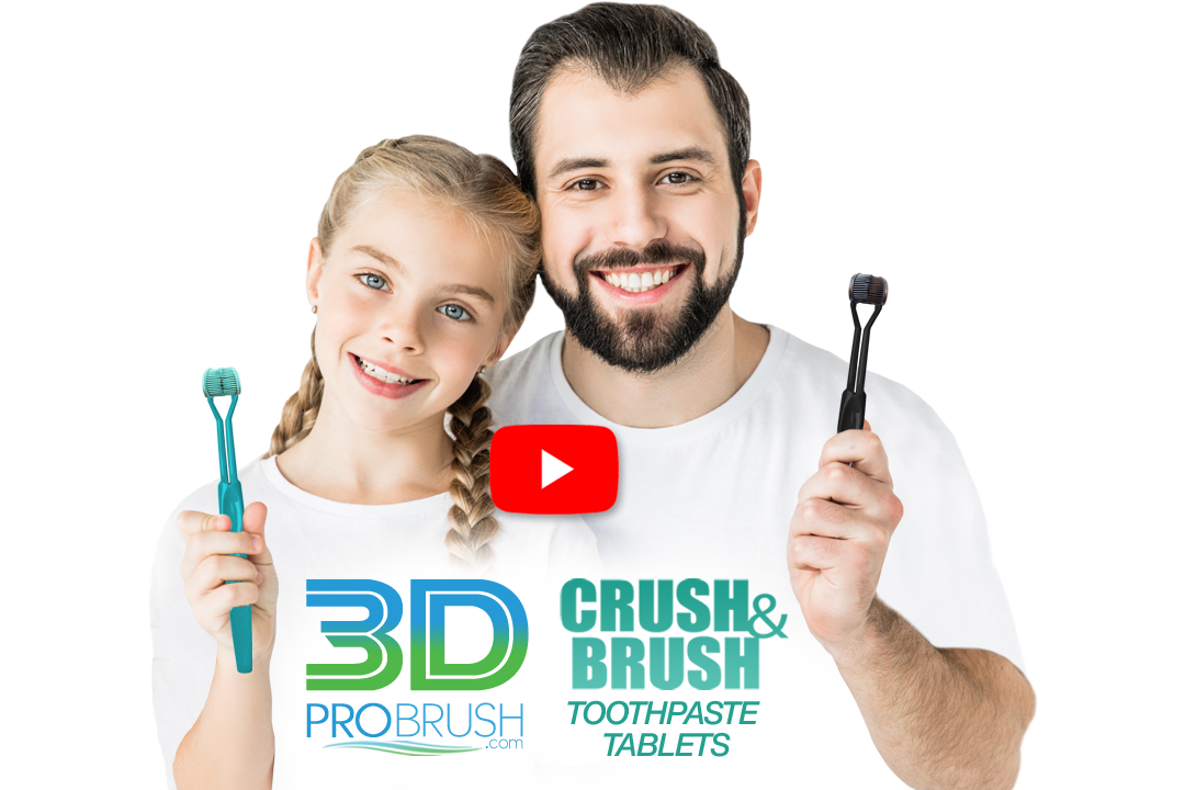 Crush & Brush Toothpaste Tablets + 3D Pro Brush 3-Sided Toothbrush